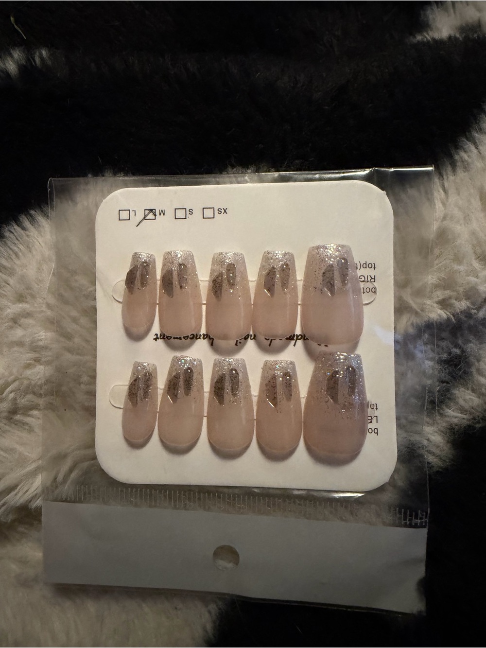 Glitter French Nude Press-On Nails